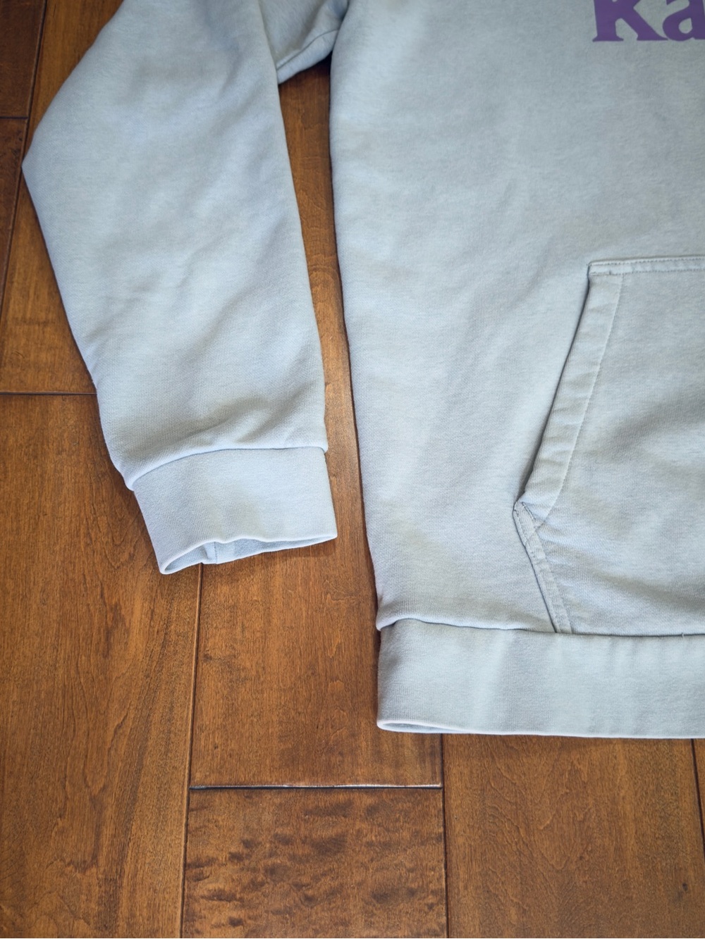 Kappa Light Gray Hoodie with Purple Logo - Picture 5 of 14